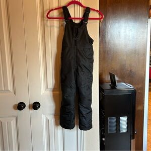 All in Motion Black One Piece Snowsuit Overalls Ski Bibs Fully Fleece Lined